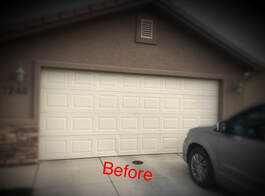 Picture of broken garage door in St George Utah